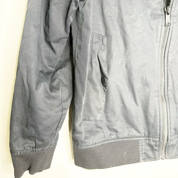 Everlane Womens Bomber Jacket Long Sleeves Full Zip Lined Snap Pockets Black XS - Picture 4 of 8